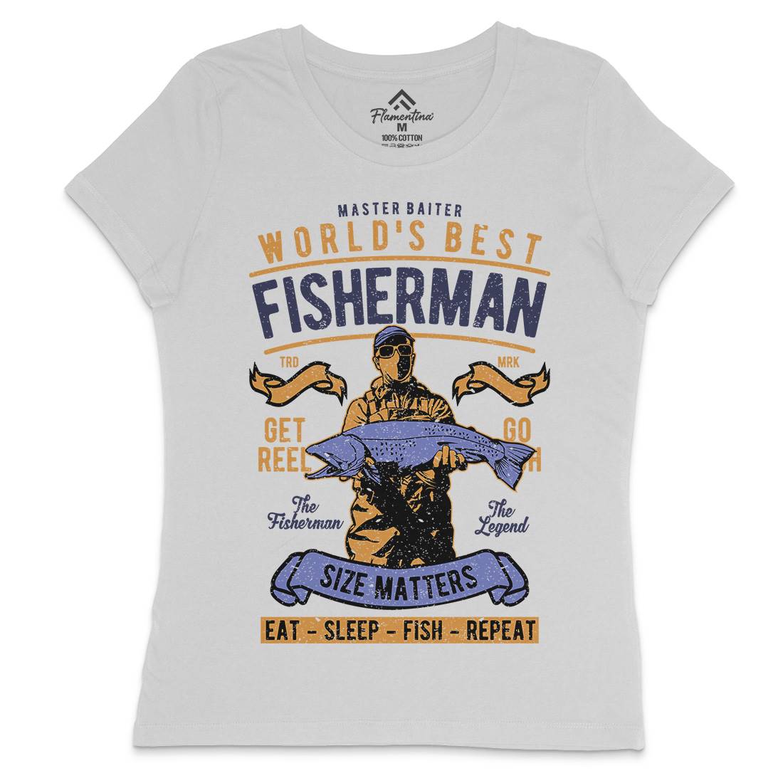 World&#39;s Best Fisherman Womens Crew Neck T-Shirt Fishing A797