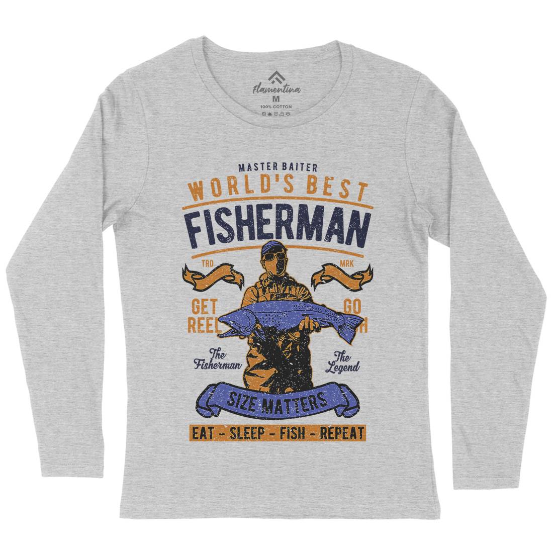 World&#39;s Best Fisherman Womens Long Sleeve T-Shirt Fishing A797