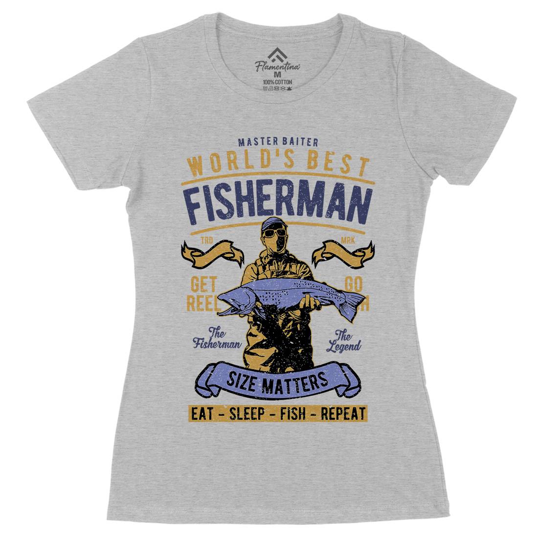 World&#39;s Best Fisherman Womens Organic Crew Neck T-Shirt Fishing A797