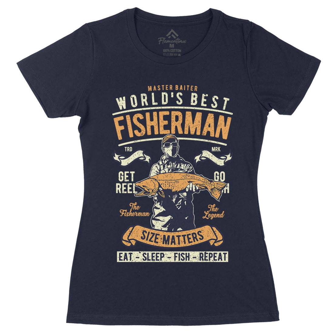 World&#39;s Best Fisherman Womens Organic Crew Neck T-Shirt Fishing A797