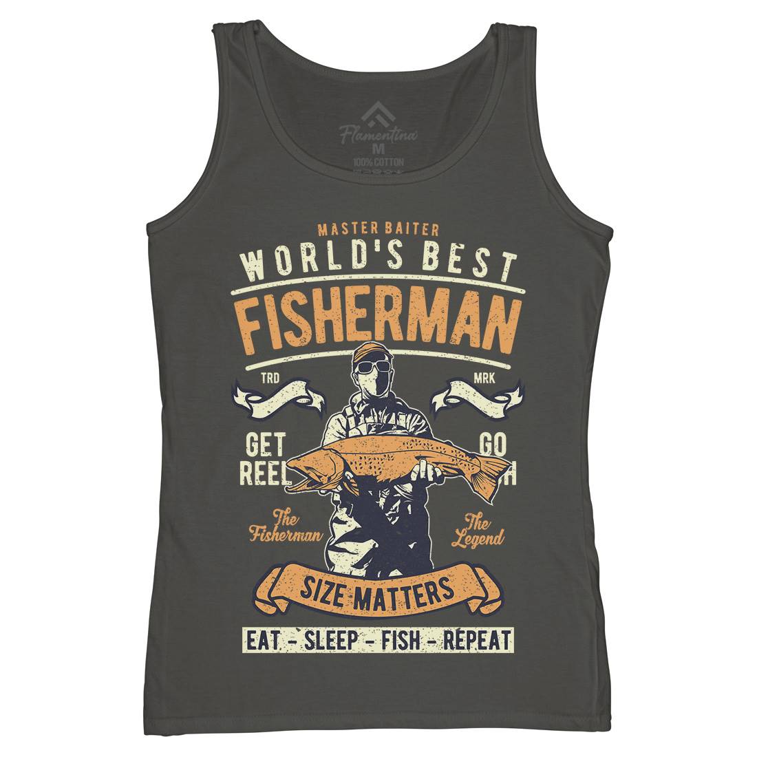 World&#39;s Best Fisherman Womens Organic Tank Top Vest Fishing A797