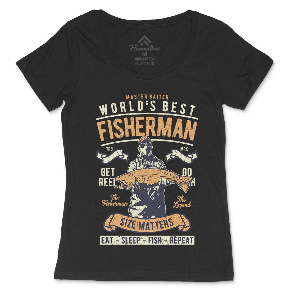 World&#39;s Best Fisherman Womens Scoop Neck T-Shirt Fishing A797