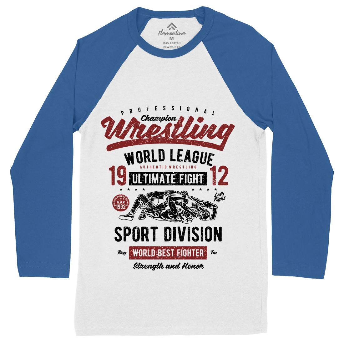Wrestling Mens Long Sleeve Baseball T-Shirt Sport A798
