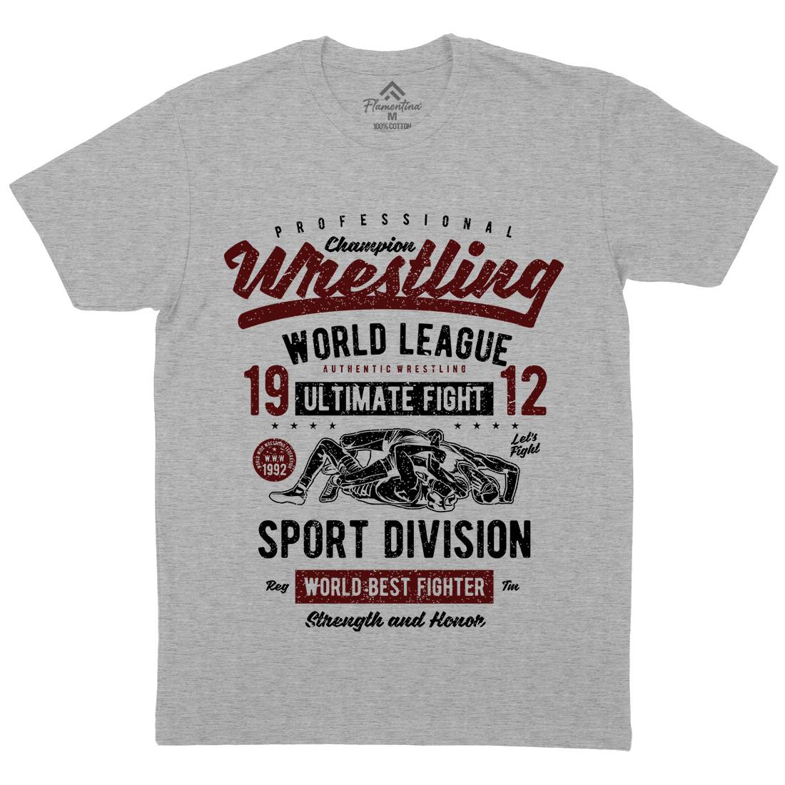 Wrestling Mens Organic Crew Neck T-Shirt Sport A798