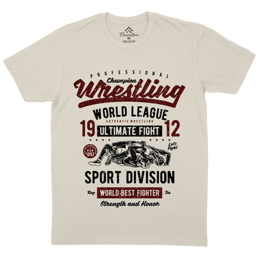 Wrestling Mens Organic Crew Neck T-Shirt Sport A798