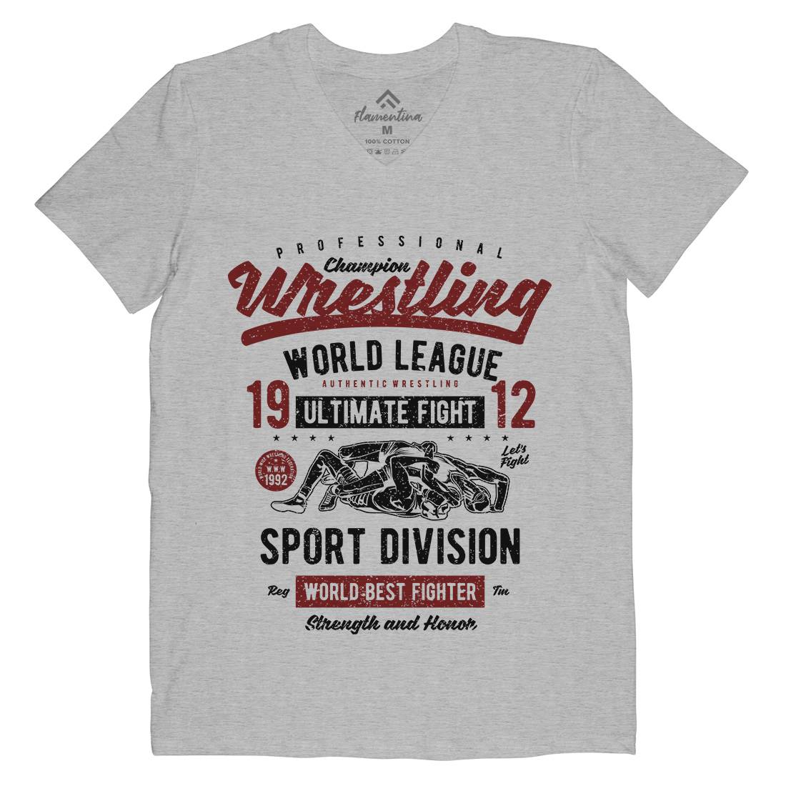 Wrestling Mens V-Neck T-Shirt Sport A798