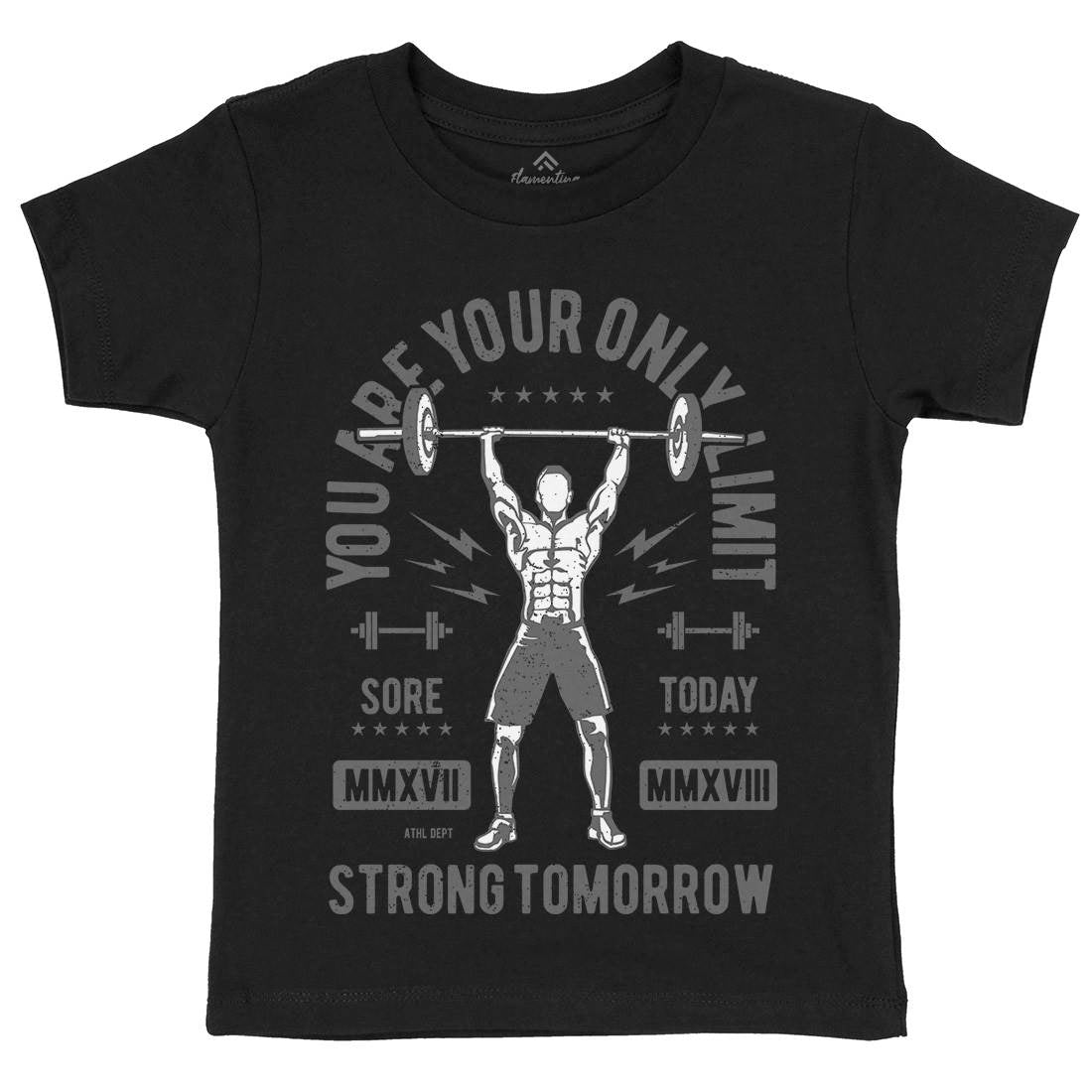 You Are Your Only Limit Kids Crew Neck T-Shirt Gym A799