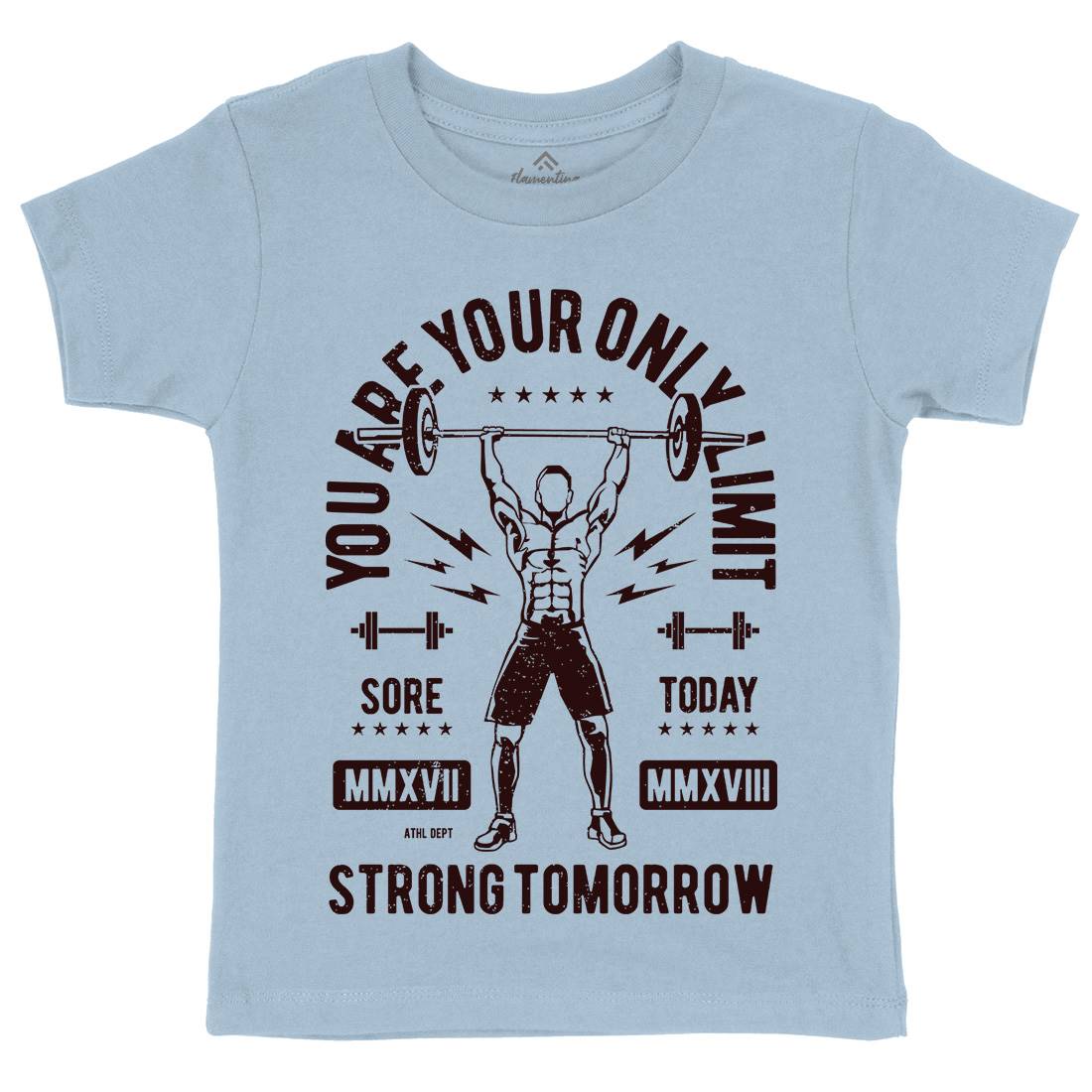You Are Your Only Limit Kids Organic Crew Neck T-Shirt Gym A799