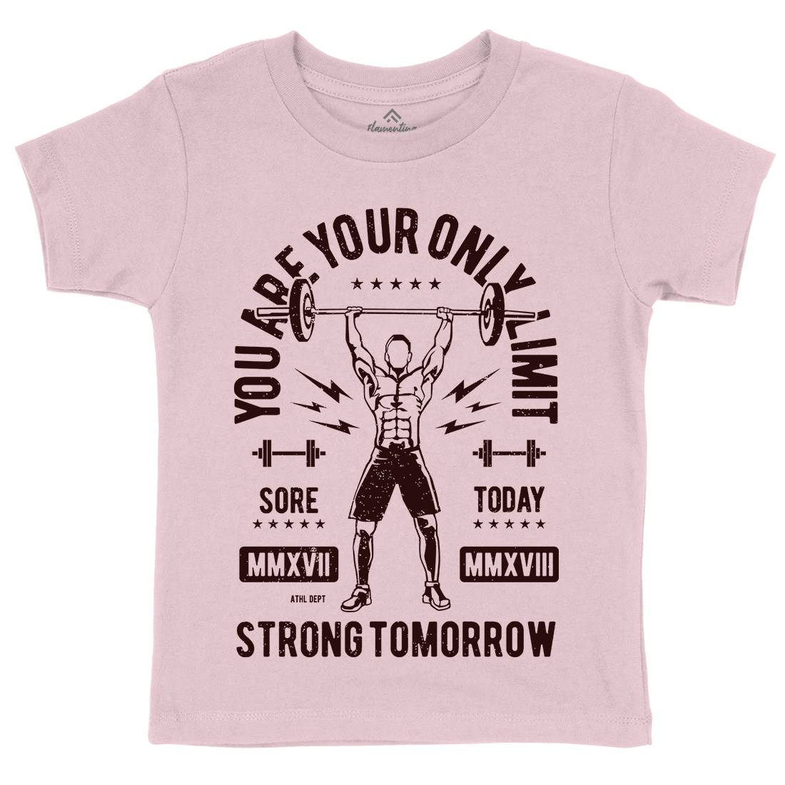 You Are Your Only Limit Kids Crew Neck T-Shirt Gym A799