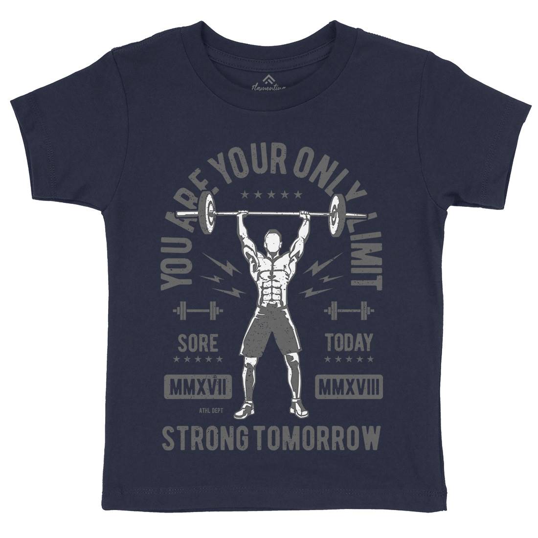 You Are Your Only Limit Kids Organic Crew Neck T-Shirt Gym A799