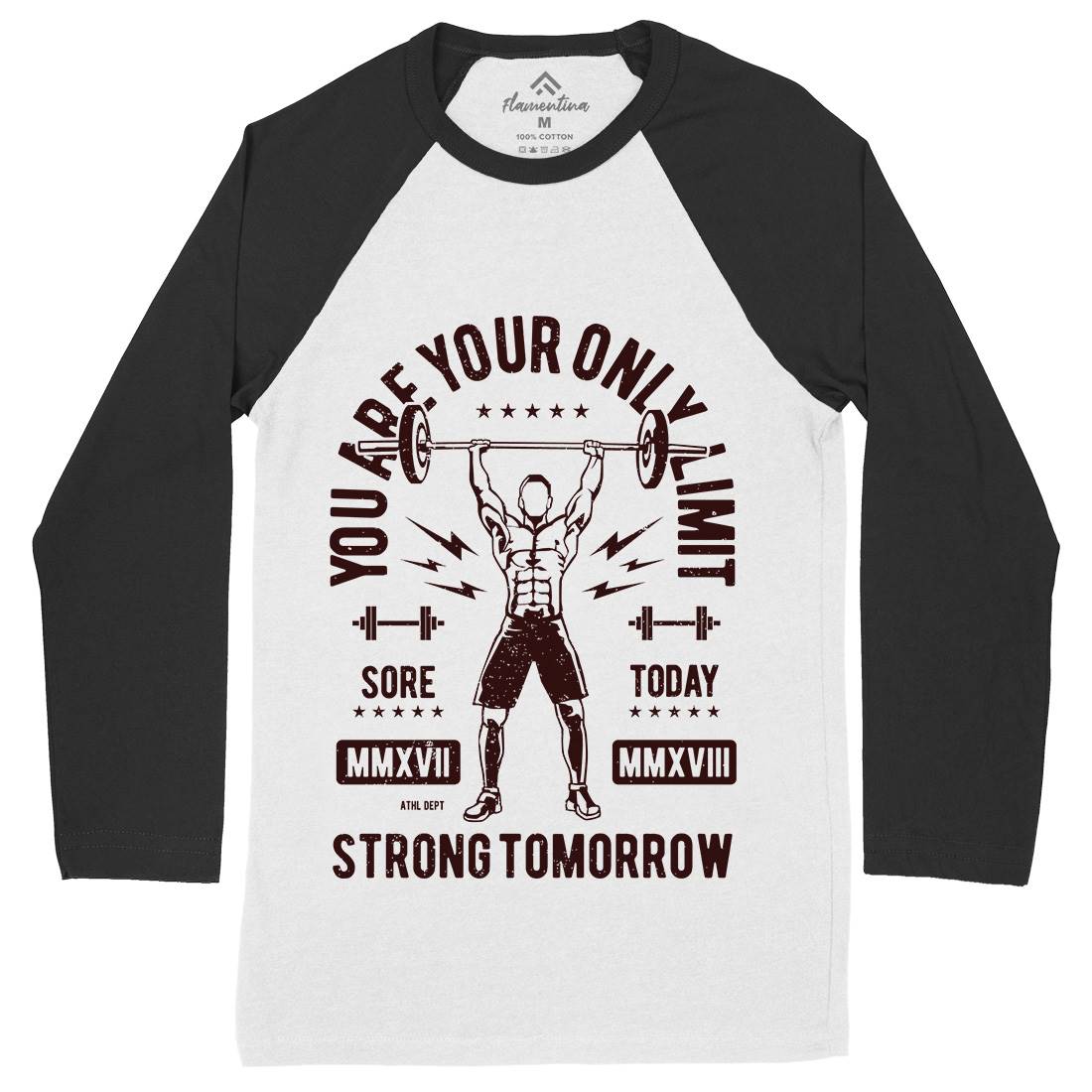 You Are Your Only Limit Mens Long Sleeve Baseball T-Shirt Gym A799