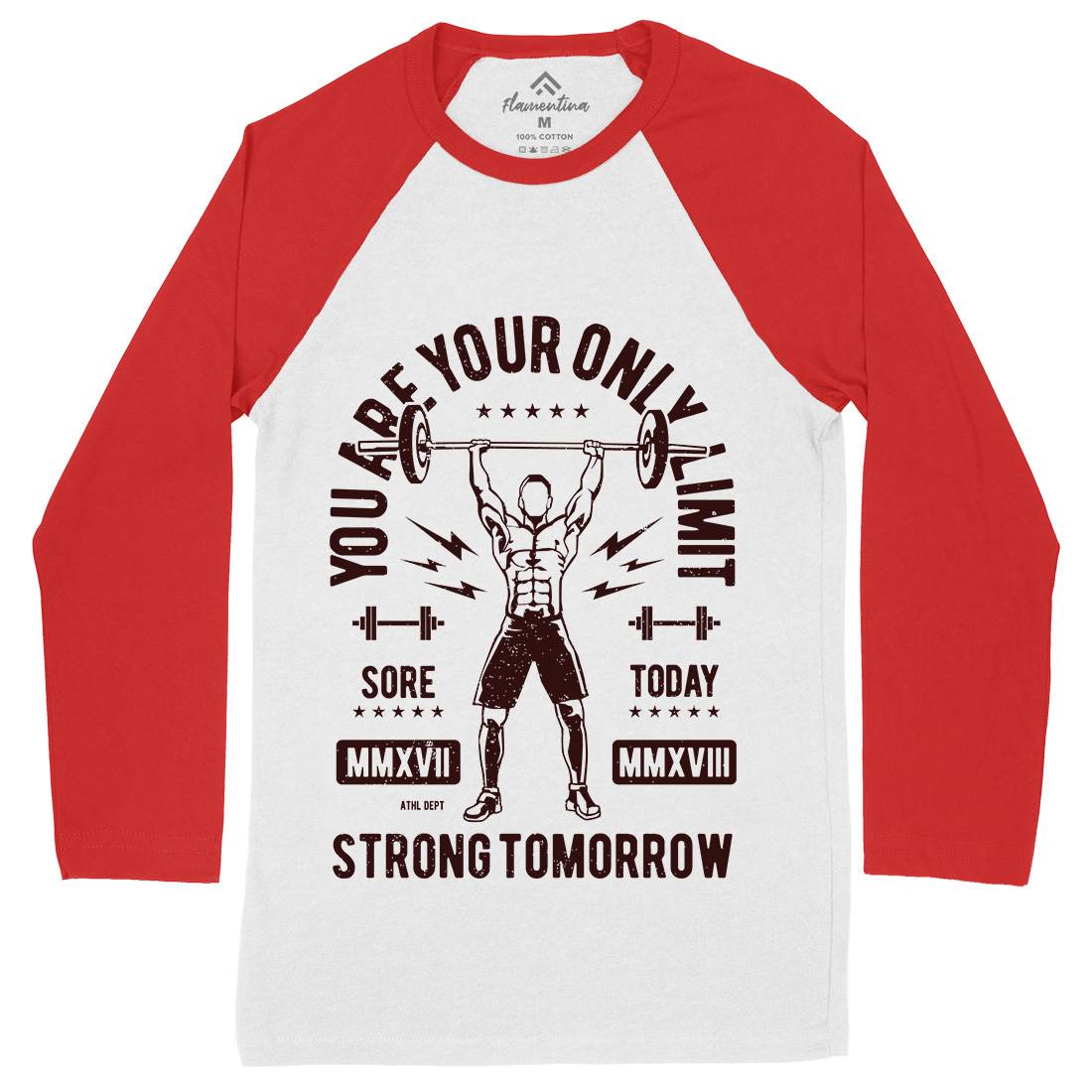 You Are Your Only Limit Mens Long Sleeve Baseball T-Shirt Gym A799