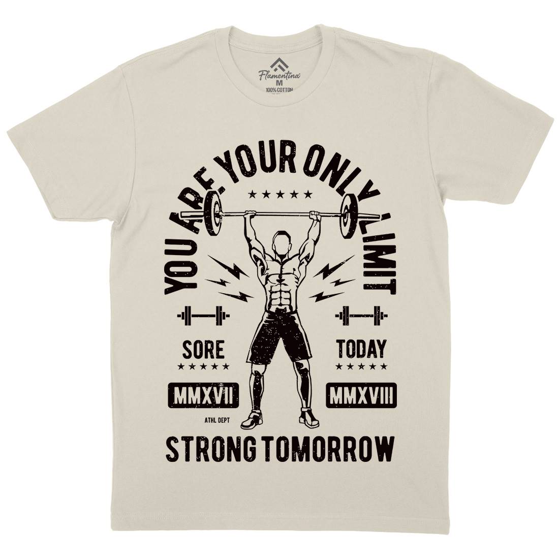 You Are Your Only Limit Mens Organic Crew Neck T-Shirt Gym A799