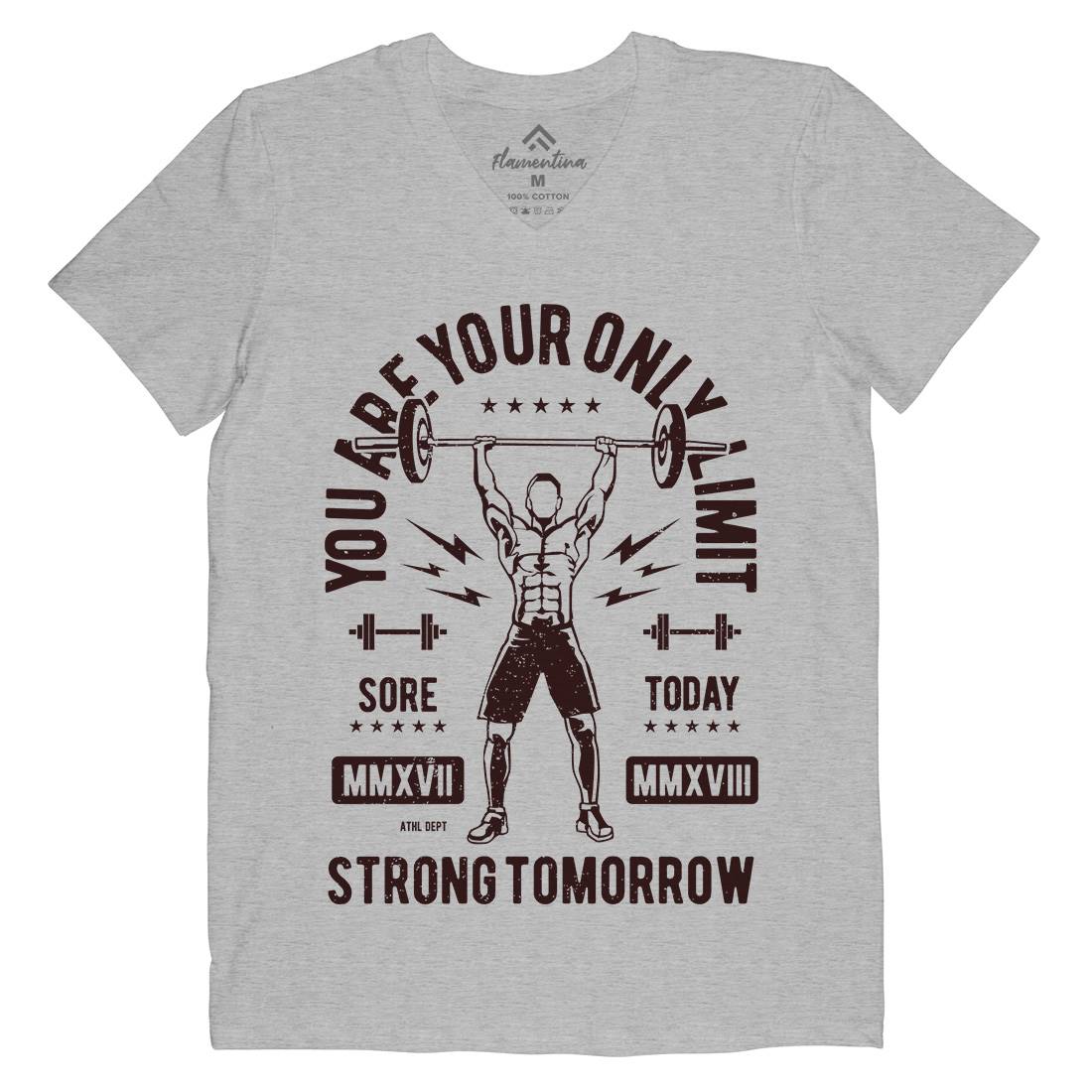 You Are Your Only Limit Mens Organic V-Neck T-Shirt Gym A799