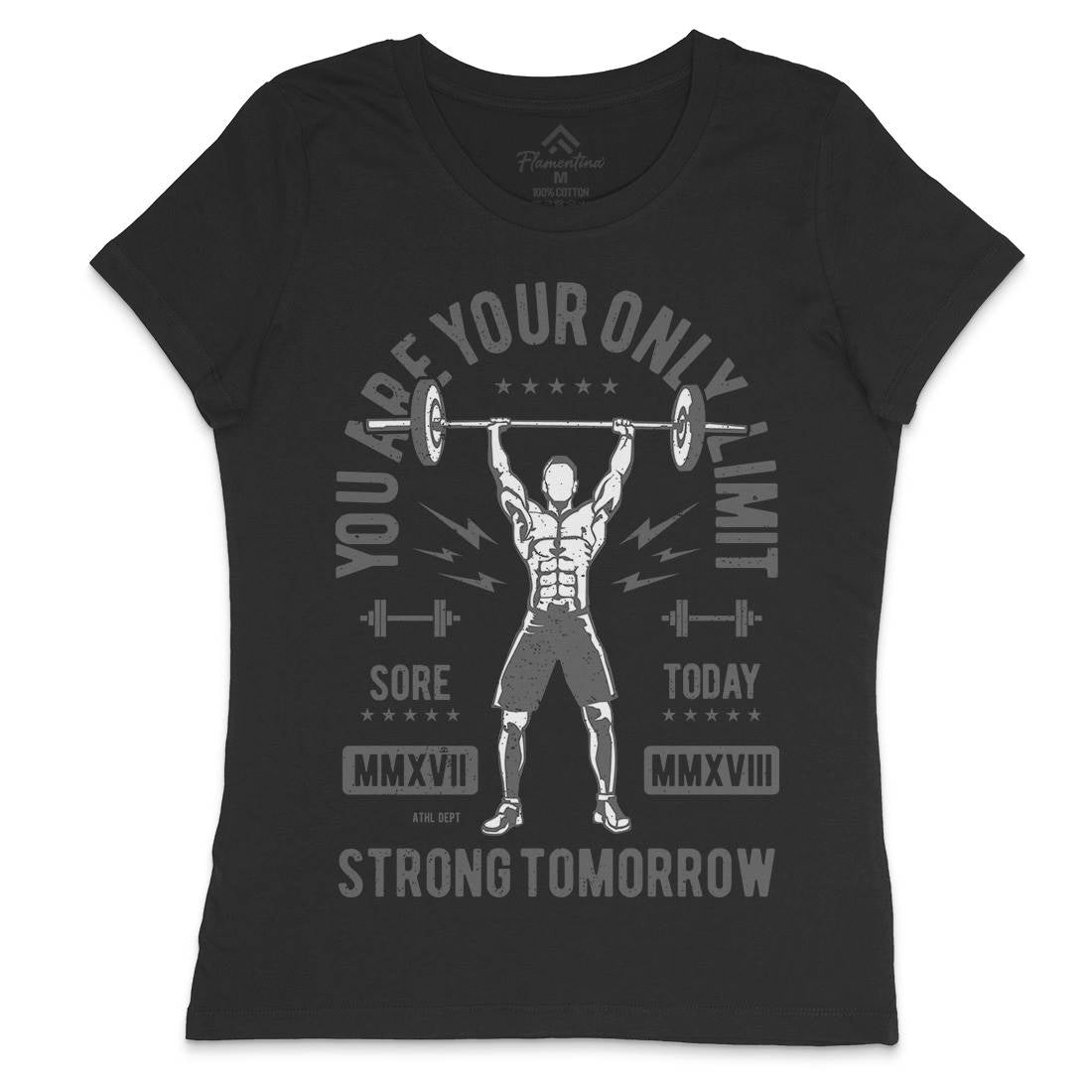 You Are Your Only Limit Womens Crew Neck T-Shirt Gym A799