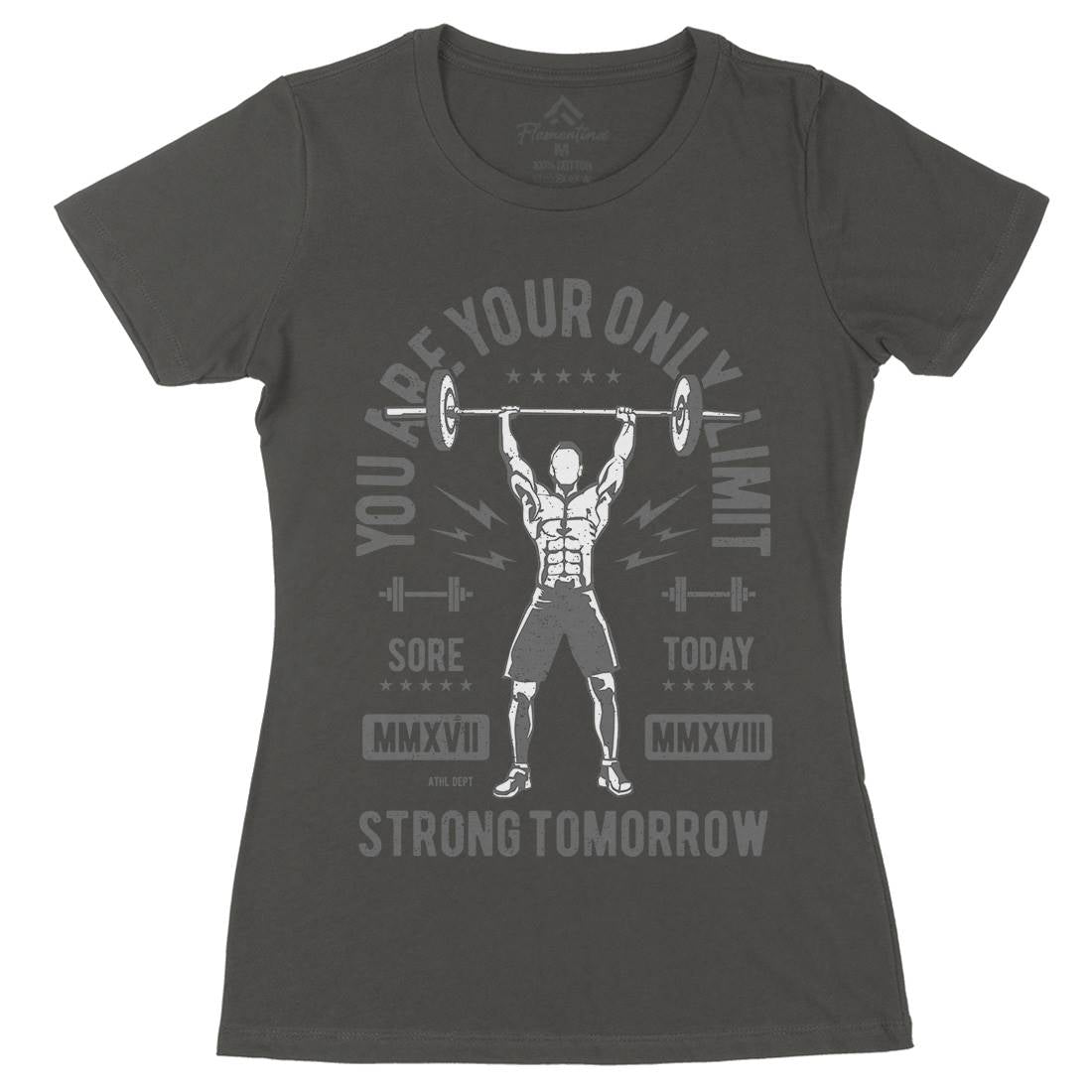 You Are Your Only Limit Womens Organic Crew Neck T-Shirt Gym A799