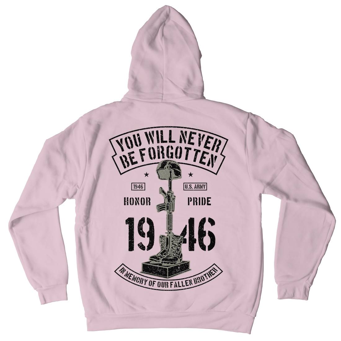 You Will Never Be Forgotten Kids Crew Neck Hoodie Army A800