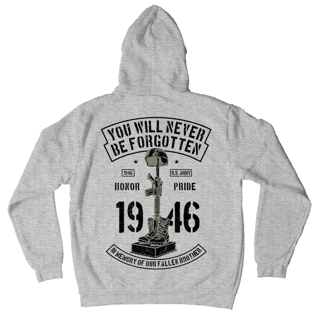 You Will Never Be Forgotten Mens Hoodie With Pocket Army A800