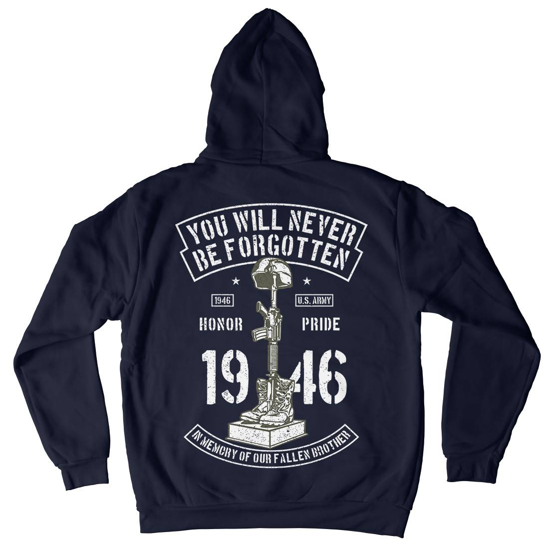 You Will Never Be Forgotten Kids Crew Neck Hoodie Army A800