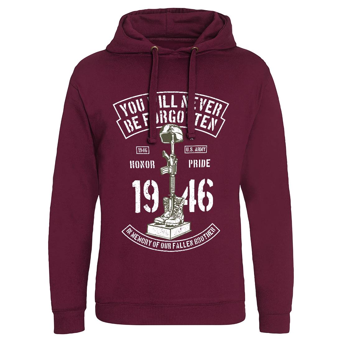 You Will Never Be Forgotten Mens Hoodie Without Pocket Army A800