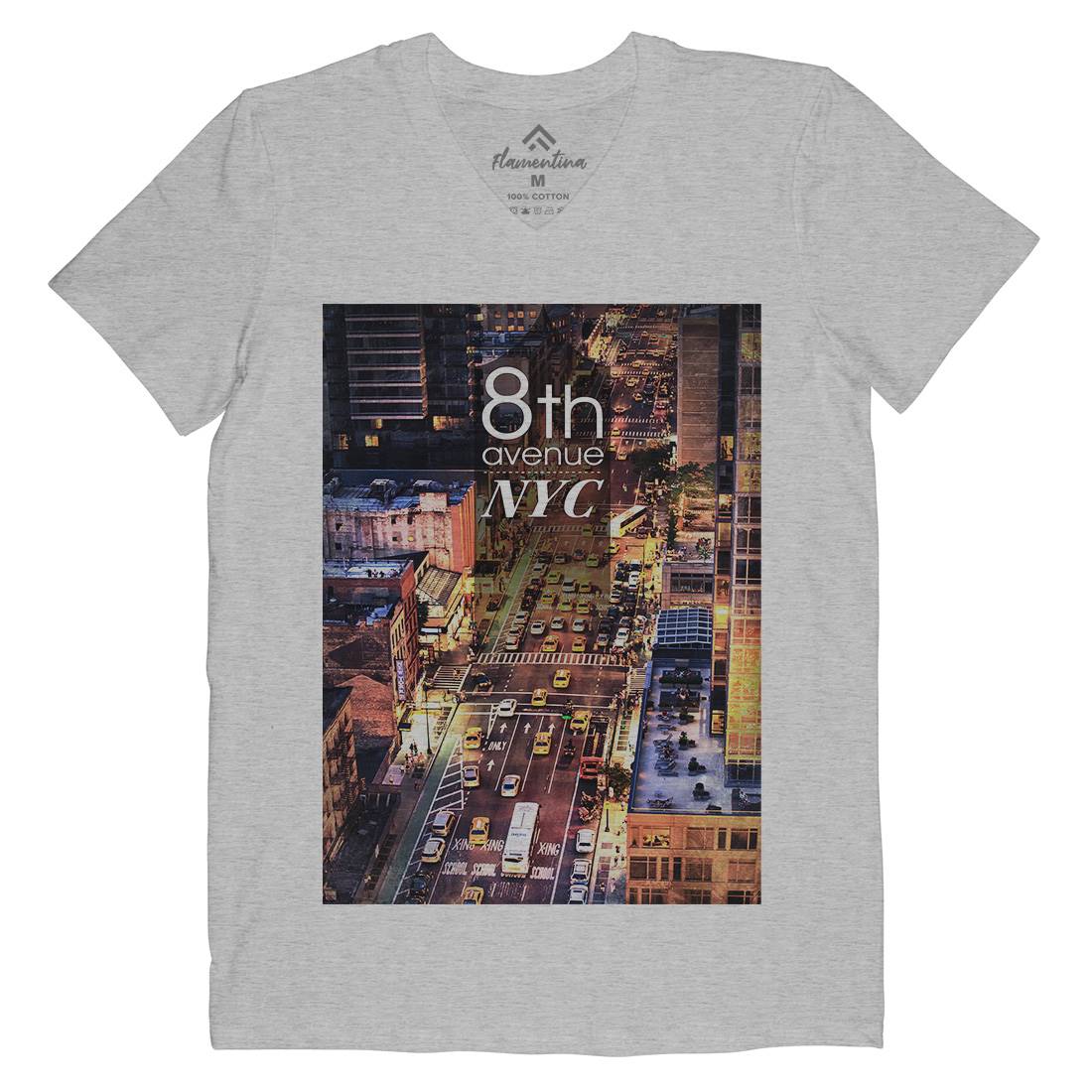 8Th Avenue Nyc Mens V-Neck T-Shirt Art A801
