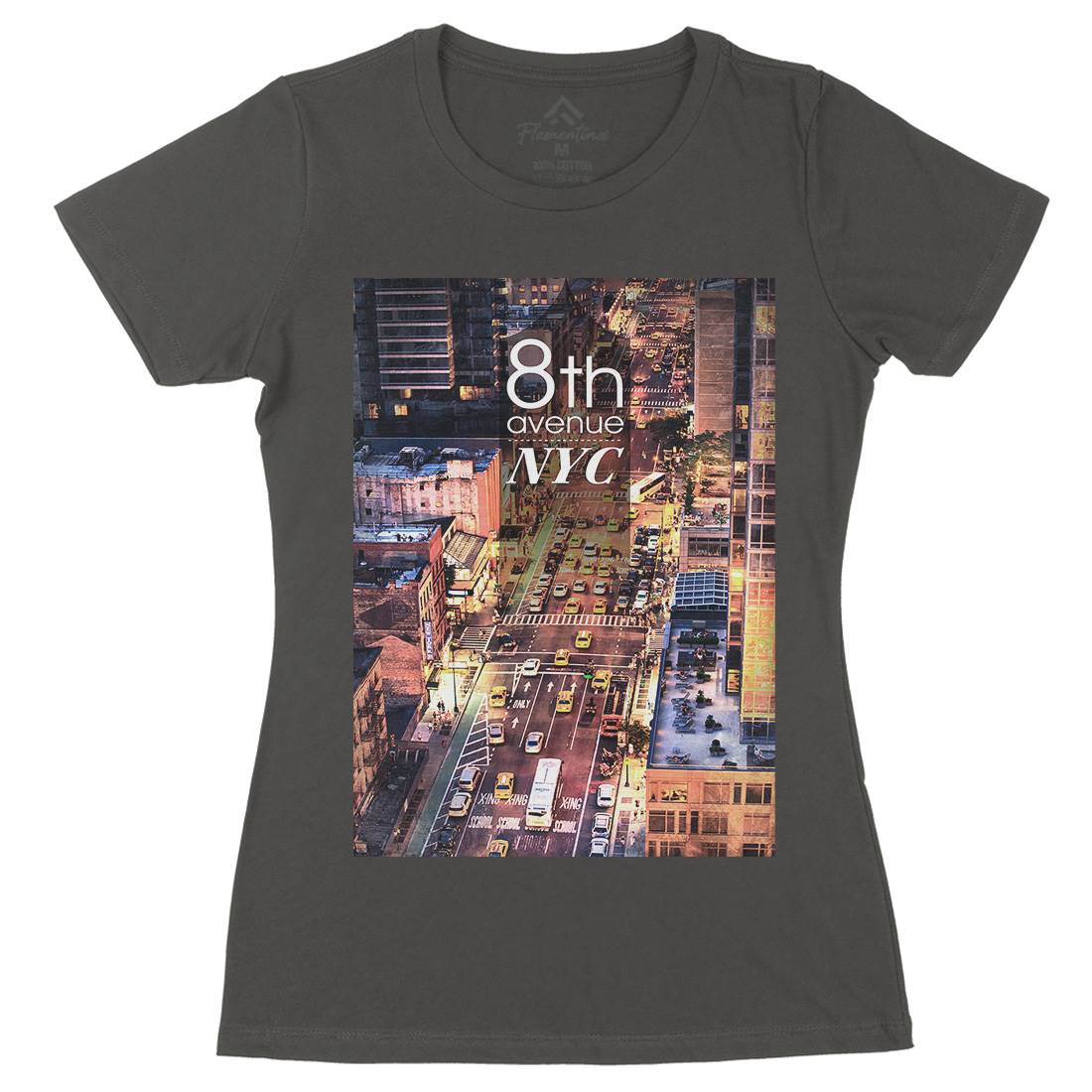 8Th Avenue Nyc Womens Organic Crew Neck T-Shirt Art A801