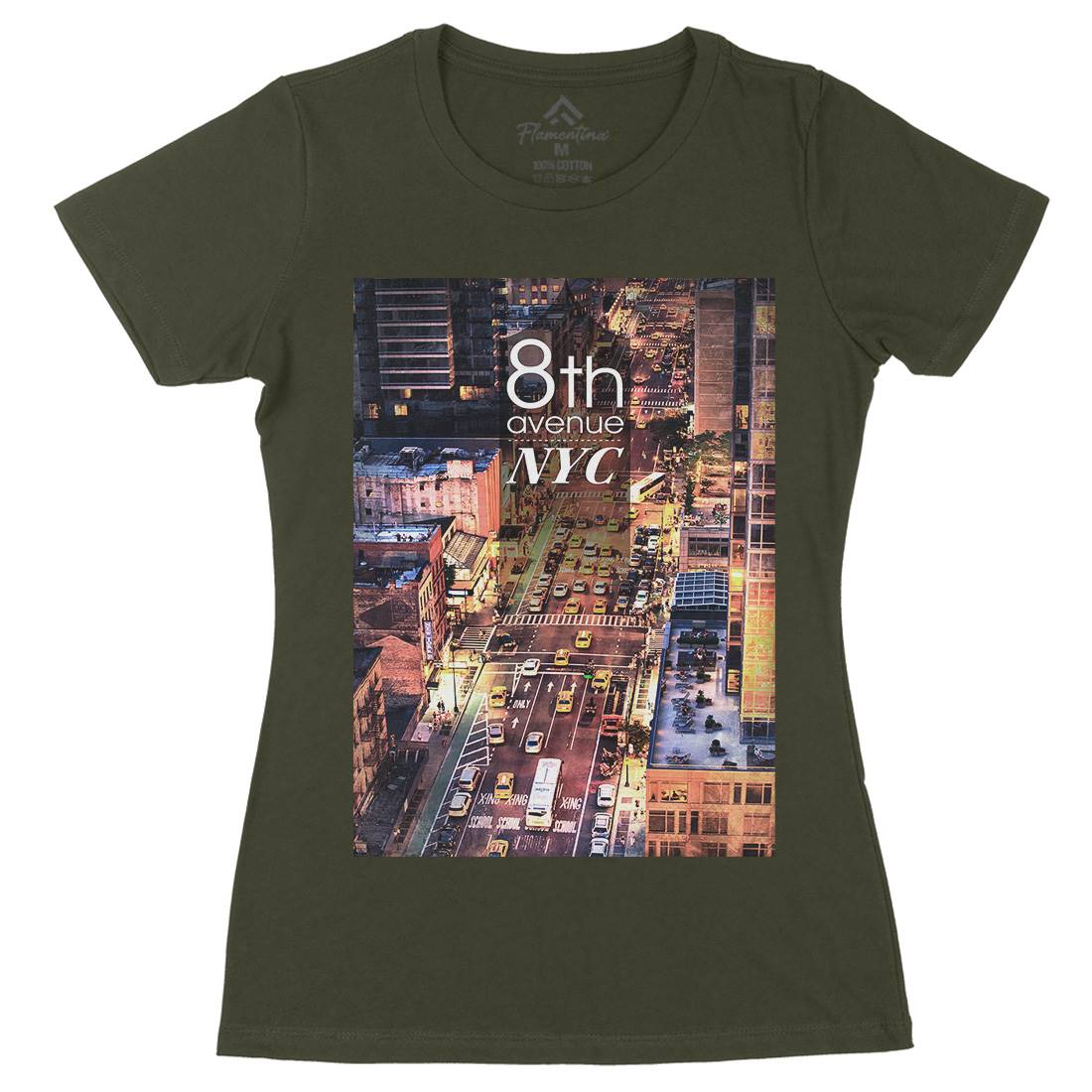 8Th Avenue Nyc Womens Organic Crew Neck T-Shirt Art A801