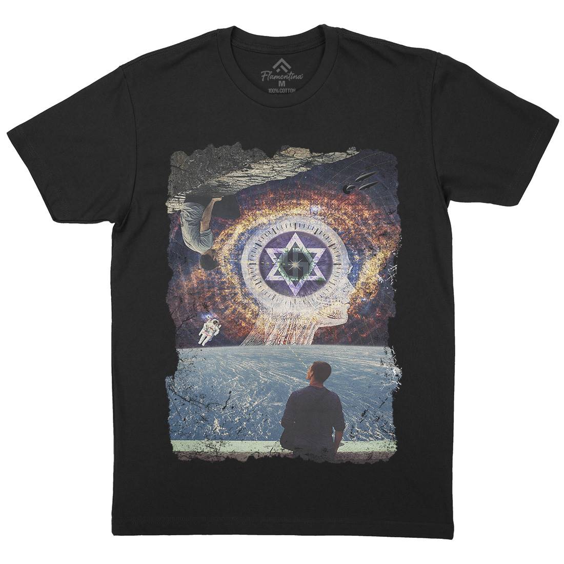 Adam Kadmon Mens Organic Crew Neck T-Shirt Space A803