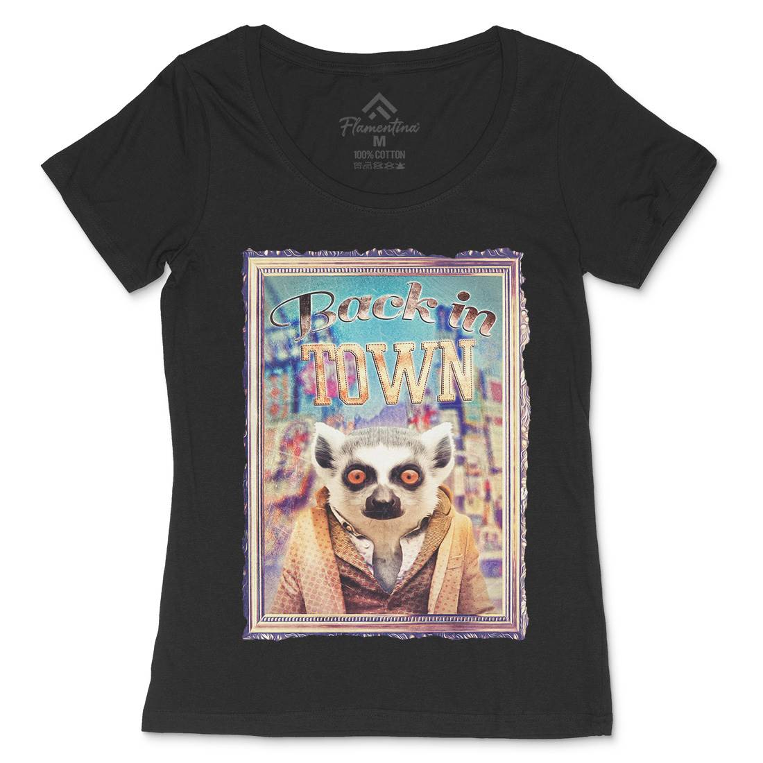 Back In Town Womens Scoop Neck T-Shirt Art A807