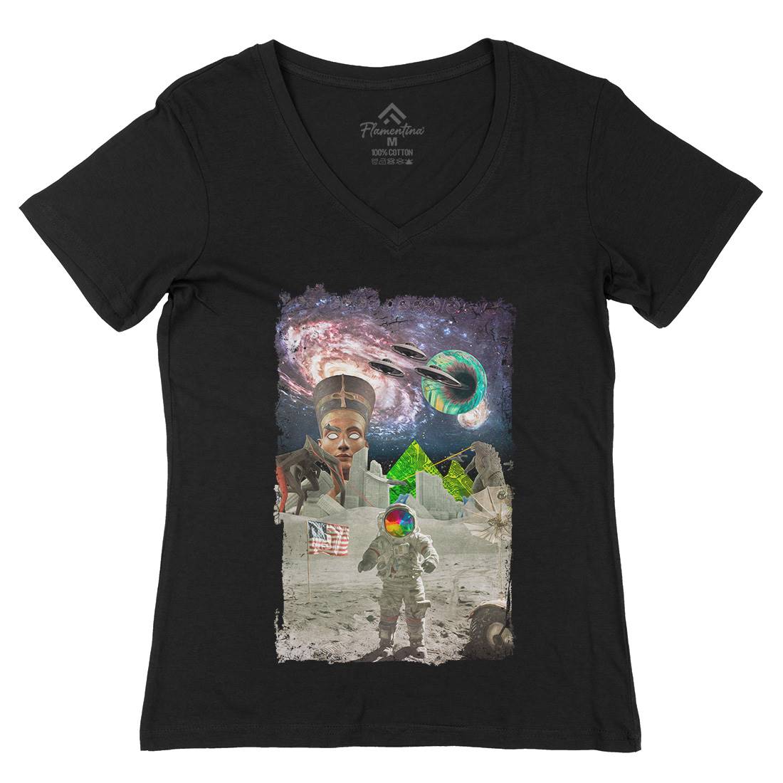 Been There Womens Organic V-Neck T-Shirt Space A809