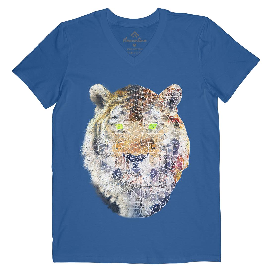 Biotech Poly Tiger Mens V-Neck T-Shirt Illuminati A810
