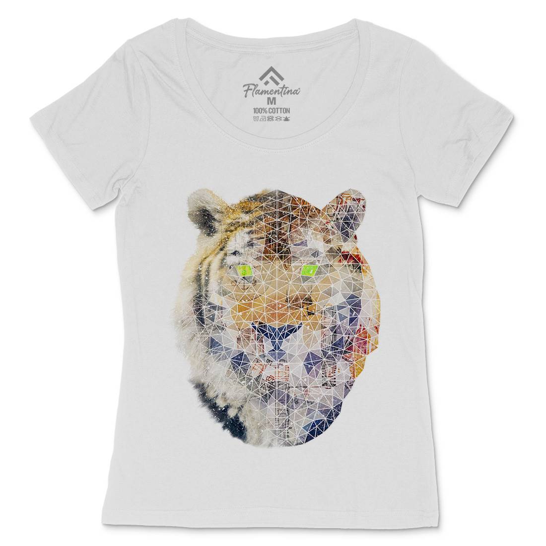Biotech Poly Tiger Womens Scoop Neck T-Shirt Illuminati A810