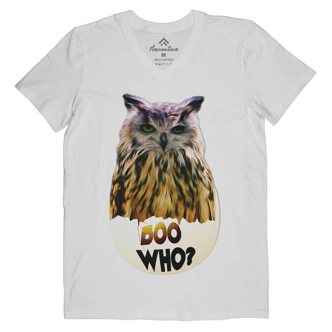 Boo Who Mens Organic V-Neck T-Shirt Art A811