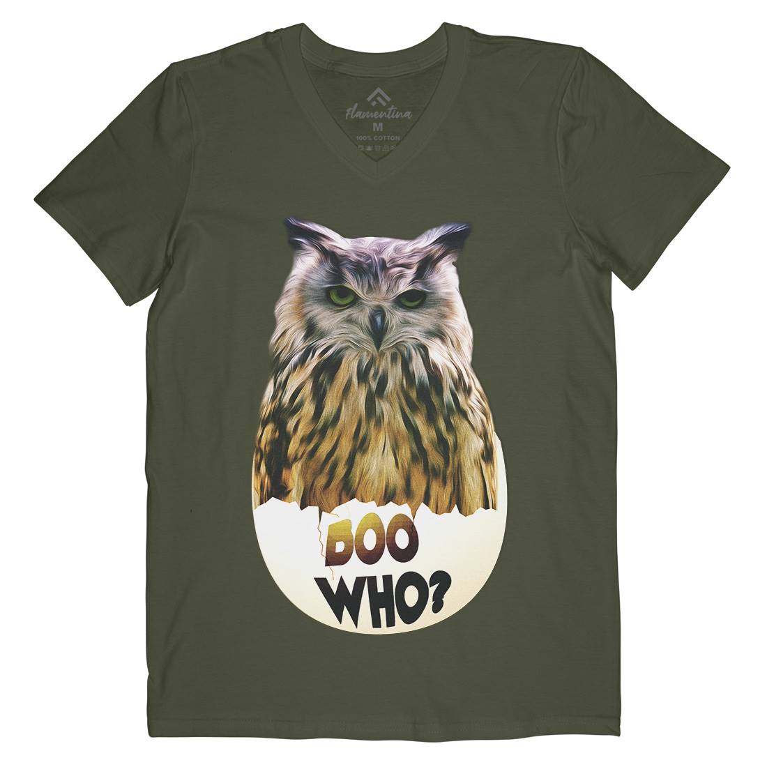 Boo Who Mens Organic V-Neck T-Shirt Art A811