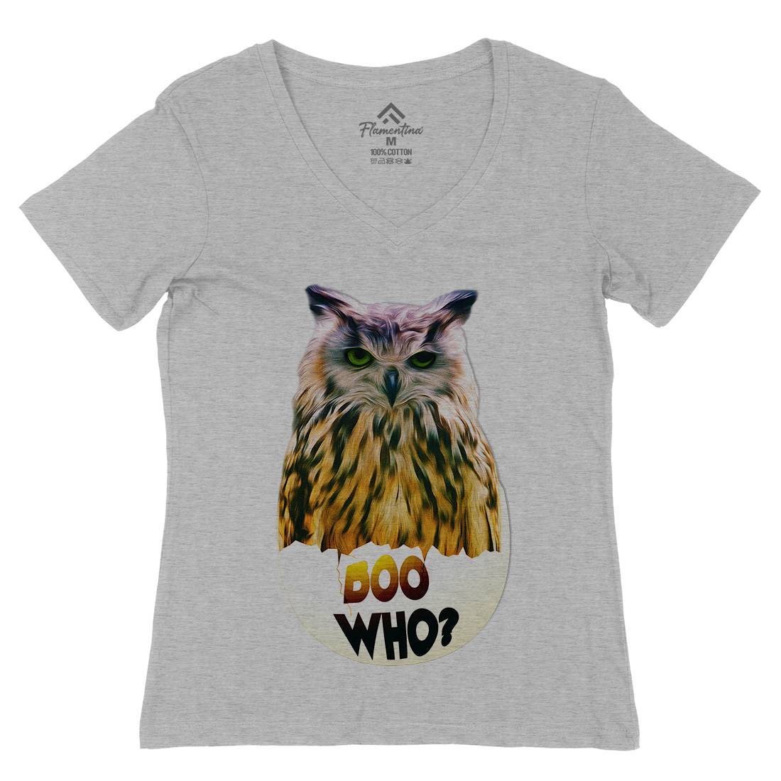 Boo Who Womens Organic V-Neck T-Shirt Art A811