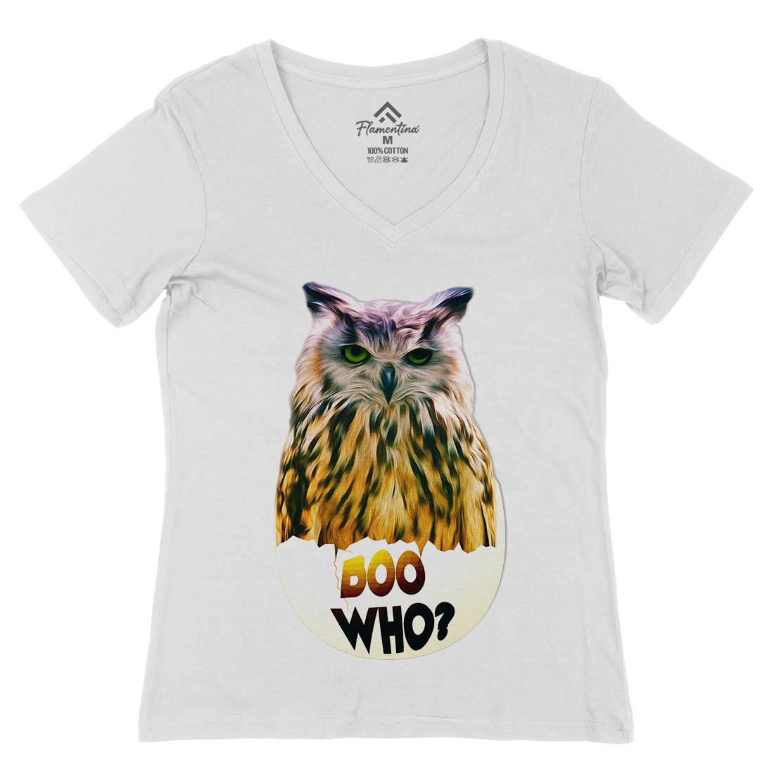 Boo Who Womens Organic V-Neck T-Shirt Art A811