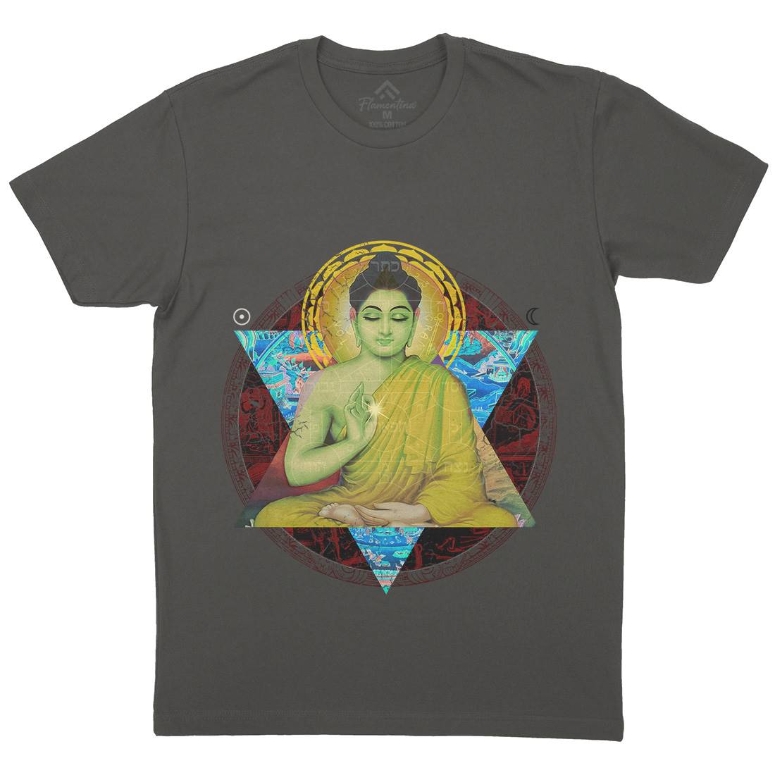 Buddhadharma Mens Organic Crew Neck T-Shirt Illuminati A812