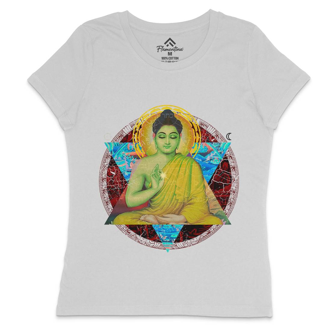 Buddhadharma Womens Crew Neck T-Shirt Illuminati A812