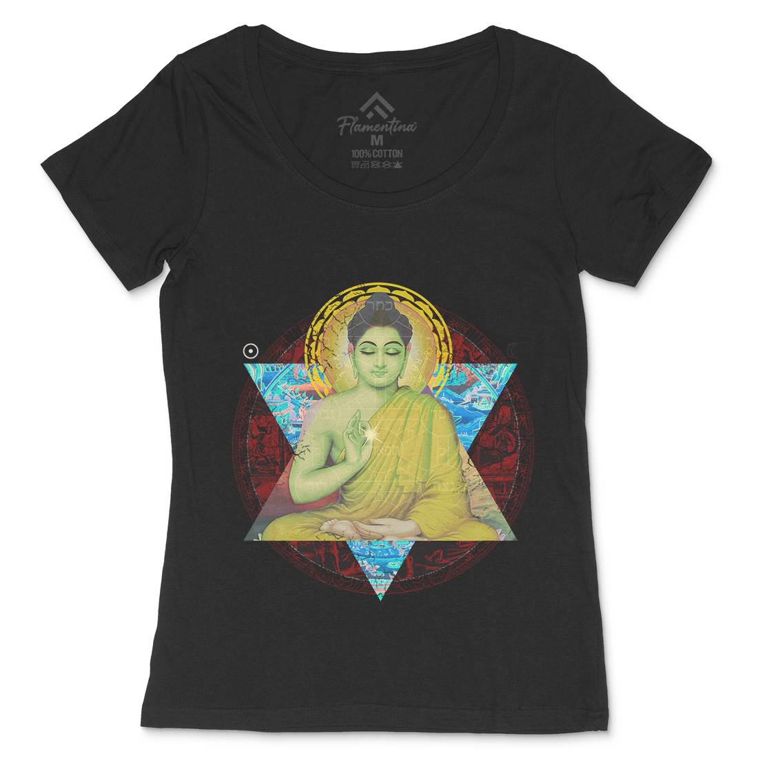 Buddhadharma Womens Scoop Neck T-Shirt Illuminati A812