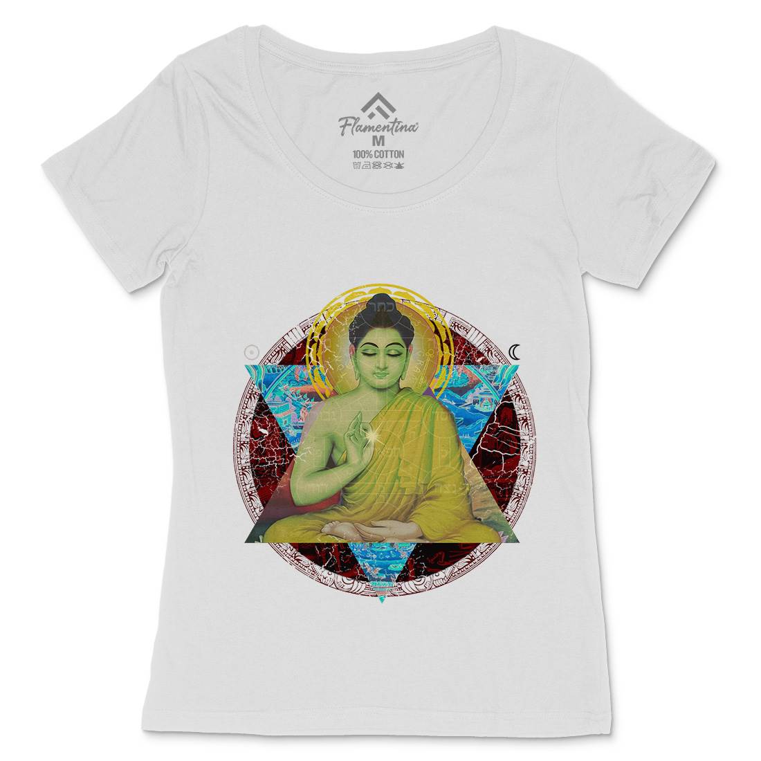 Buddhadharma Womens Scoop Neck T-Shirt Illuminati A812
