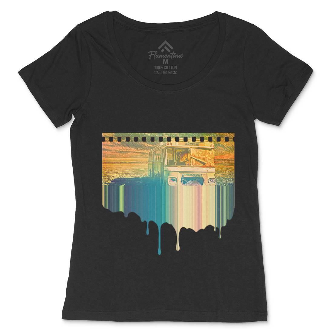 Bus To Nowhere Womens Scoop Neck T-Shirt Art A813