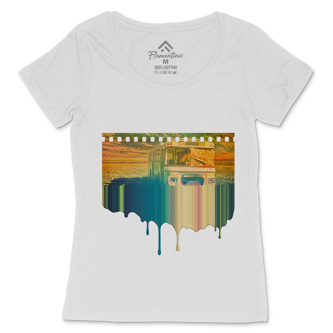 Bus To Nowhere Womens Scoop Neck T-Shirt Art A813