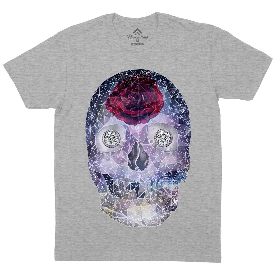 Crystal Skull Mens Crew Neck T-Shirt Space A816