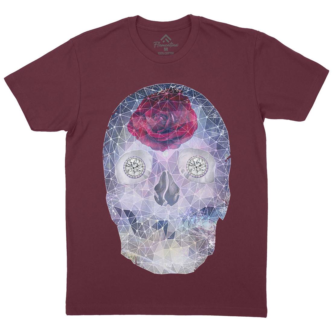 Crystal Skull Mens Organic Crew Neck T-Shirt Space A816