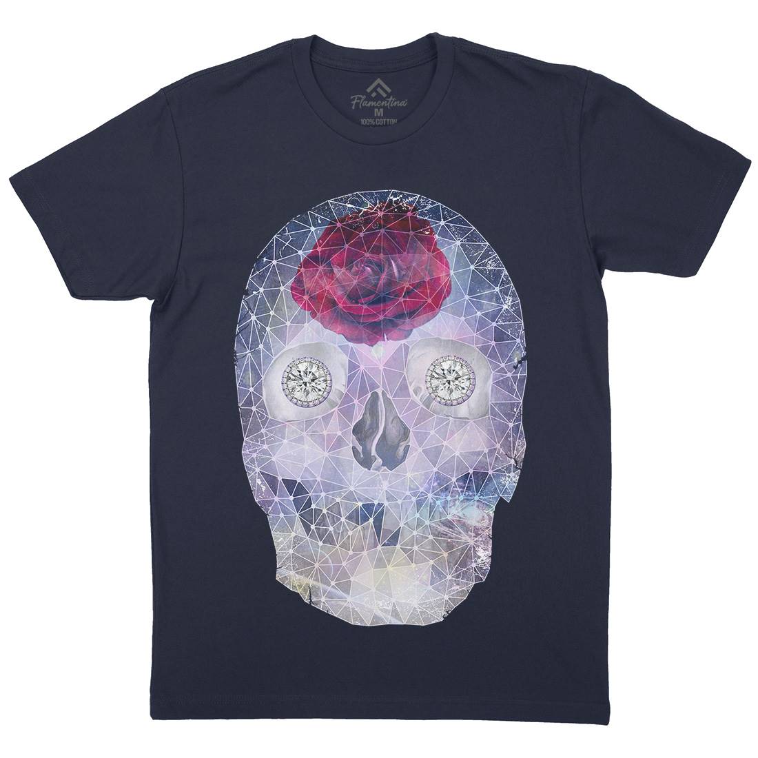 Crystal Skull Mens Organic Crew Neck T-Shirt Space A816