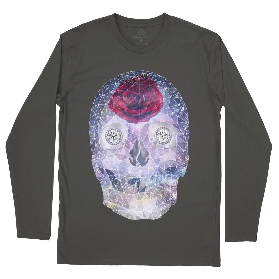Crystal Skull Mens Long Sleeve T-Shirt Space A816