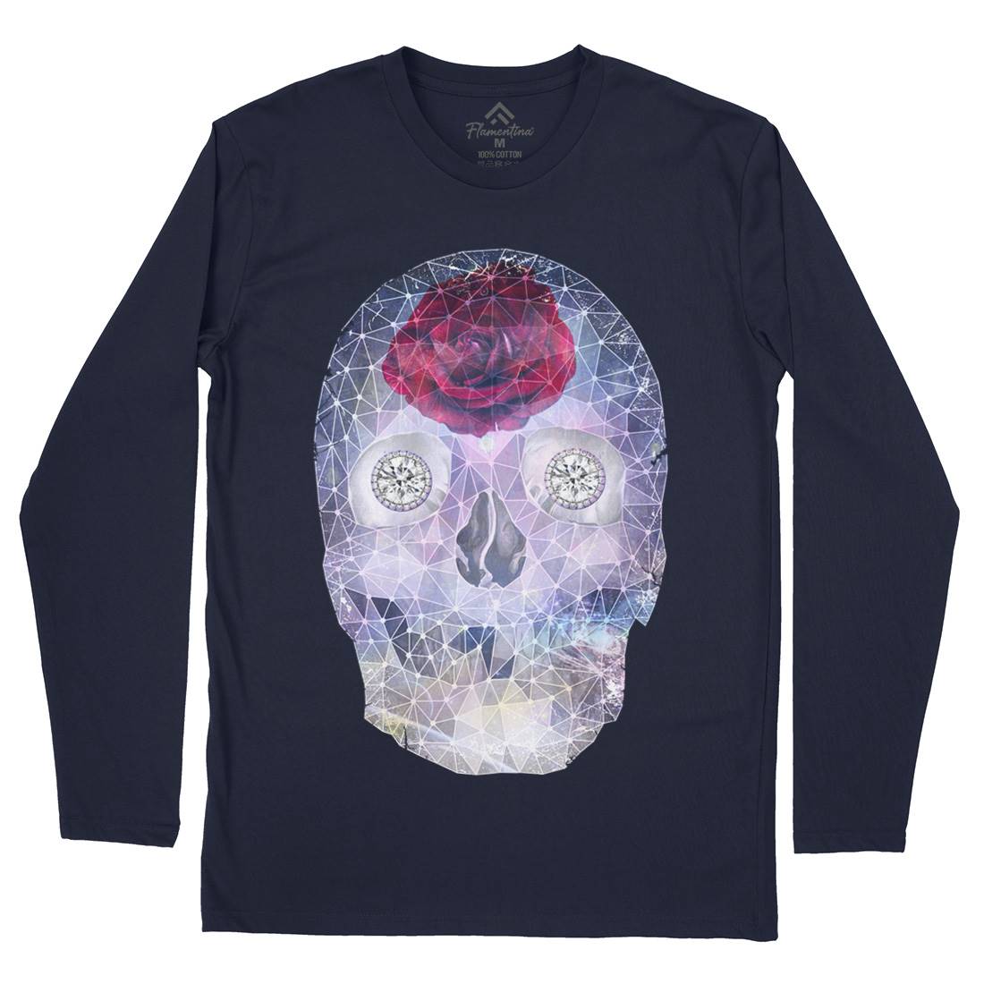 Crystal Skull Mens Long Sleeve T-Shirt Space A816