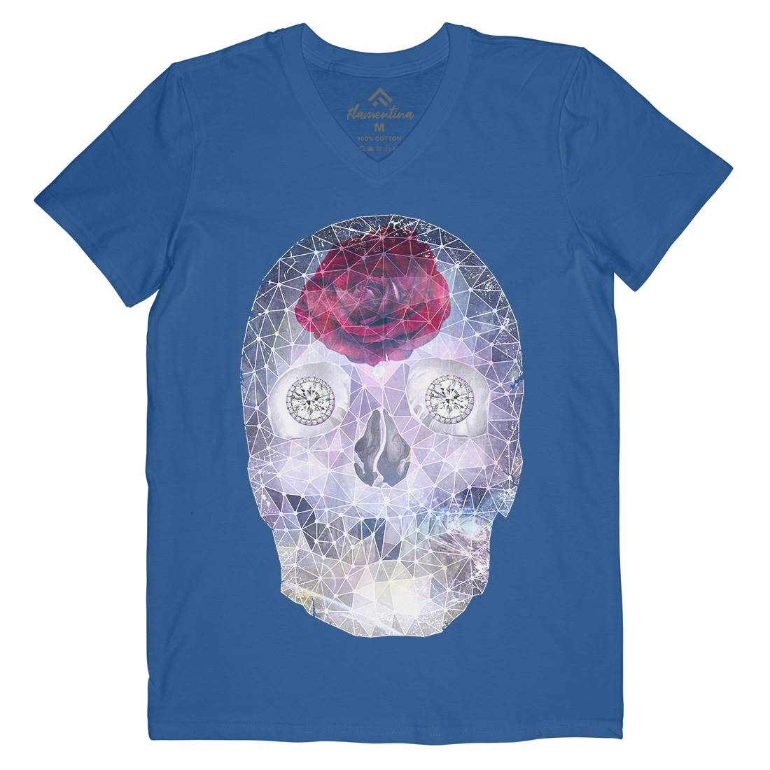 Crystal Skull Mens V-Neck T-Shirt Space A816