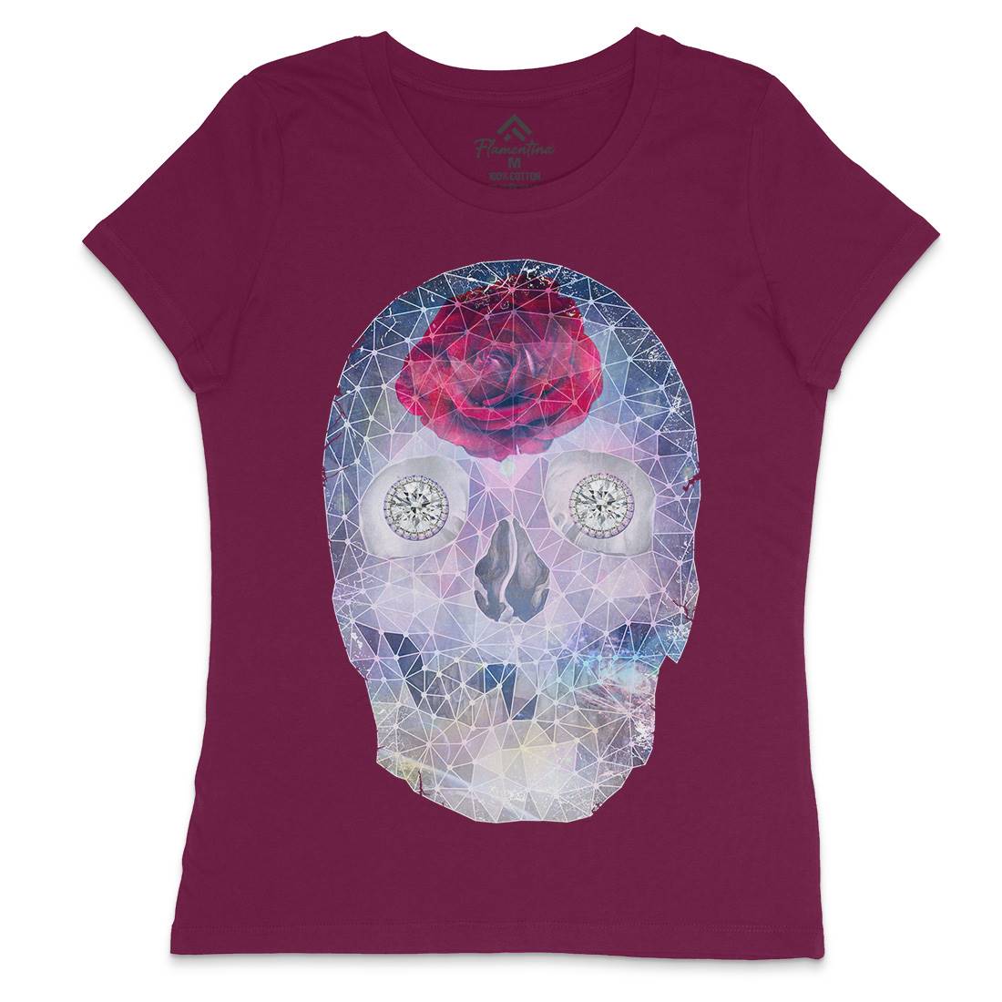 Crystal Skull Womens Crew Neck T-Shirt Space A816