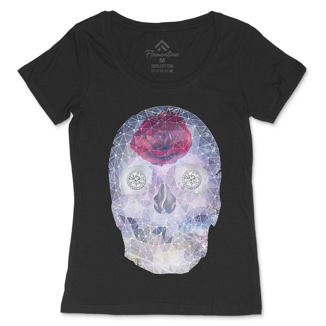 Crystal Skull Womens Scoop Neck T-Shirt Space A816